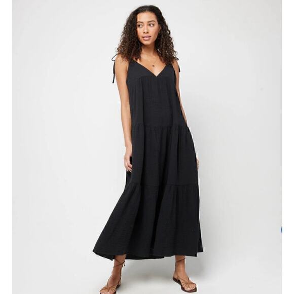 L*Space Ava Maxi Dress Womens XS Boho Beach Vacation Granola Girl Flowy Cruise - Picture 1 of 10